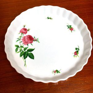 * Rose By Christineholm Fluted Pie Torte Tart Quiche Dish VTG